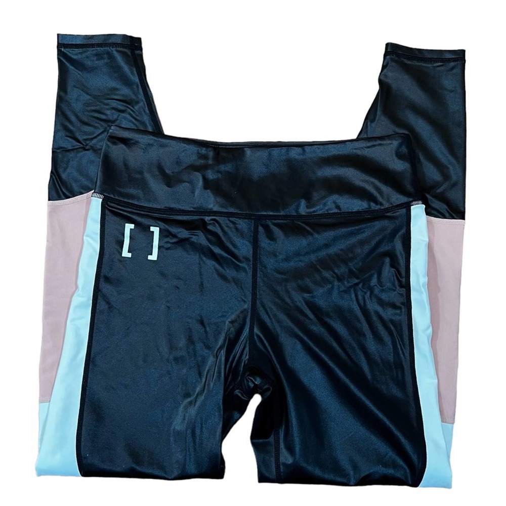 Alala Leggings Colorblock High Rise Satin Feel Size Medium